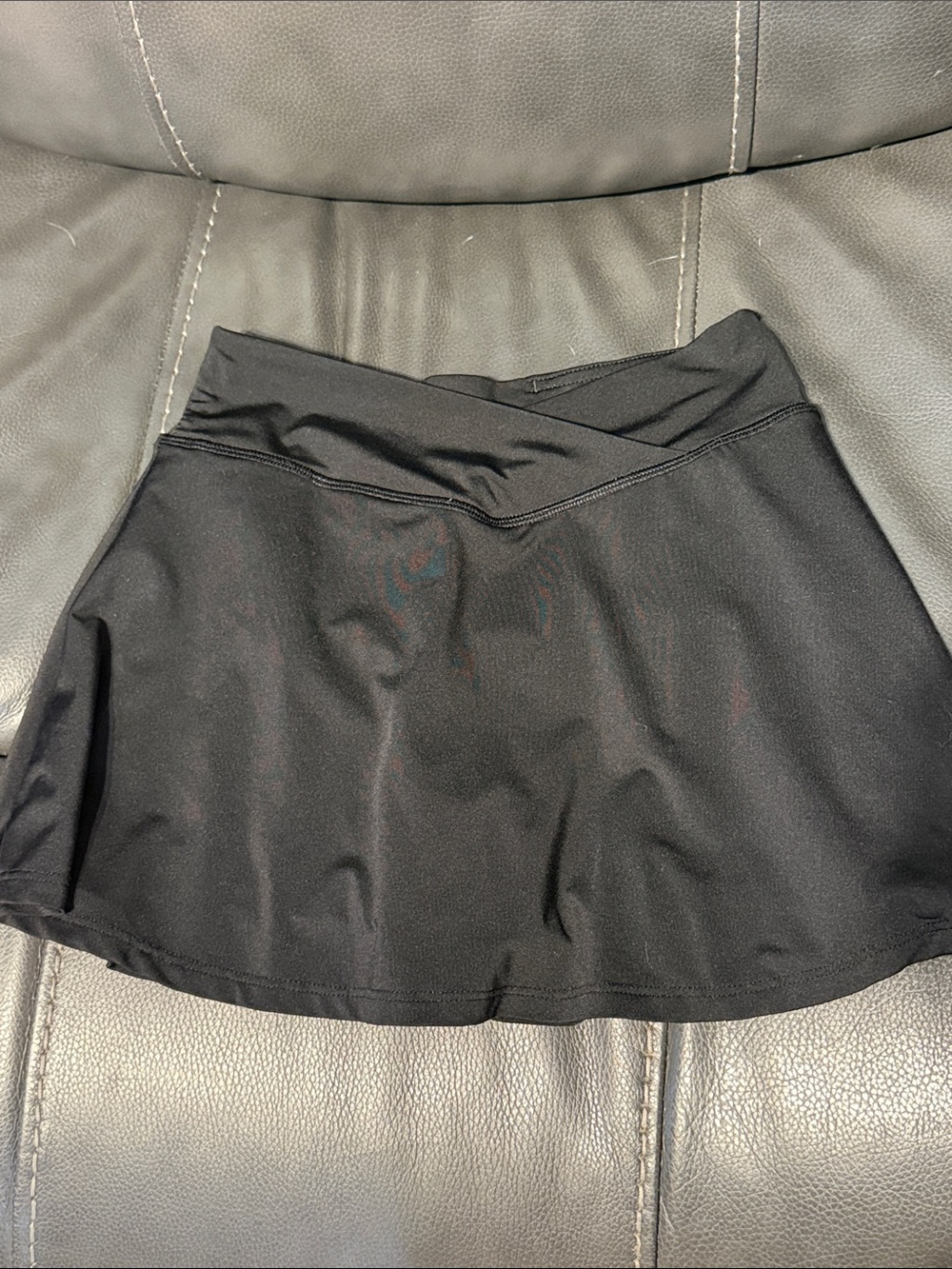 Yogalicious Black Girls' Skort with Crossover Waistband large 12